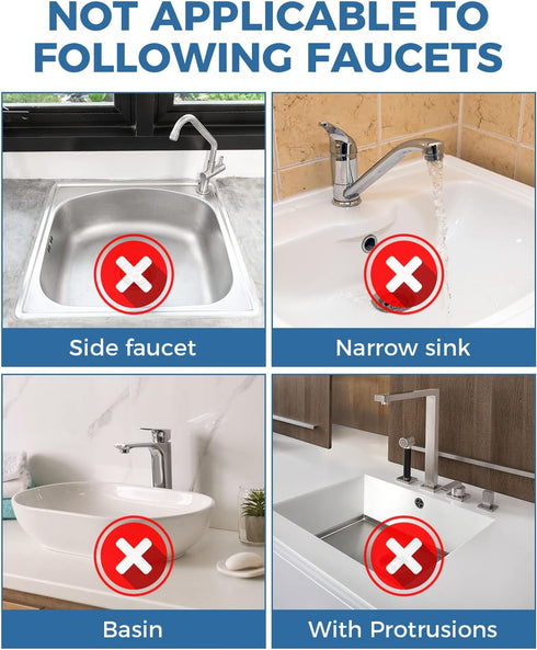 Kitchen Sink Splash Guard - Silicone Faucet Handle Drip Catcher Tray, Dish Soap Dispenser and Sponge Holder Mat Behind Faucet, Kitchen Gadgets Sin...