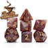 Gate Keeper Games and Dice: Aether Dice: Latte Dice - 7pc RPG Set, Brown & Cream Swirled w/ Holographic Glitter, 7 Resin Dice for Role Playing Gam...