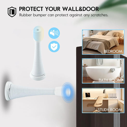 HOME MASTER HARDWARE 12 Pack Door stoppers,Door stop?Door draft stopper,Door stoppers for bottom of door,White rubber door stop,3-in MB Heavy Duty...