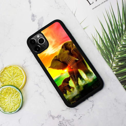 for iPhone 12 Pro Max, Durable Protective Soft Back Case Phone Cover, HOT12353 Mum Baby Elephant 12353...
