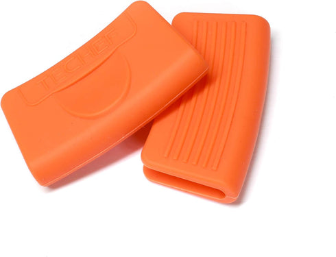 TECHEF - Silicone Pot Holders/Pinch Grips/Oven Mitts/ (Orange, Set of 2)/ Made in Korea...