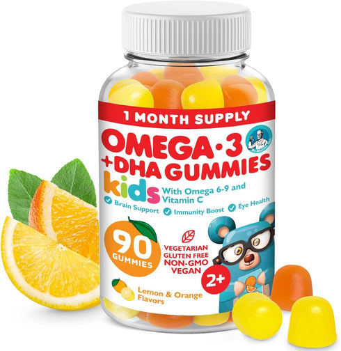 DR. MORITZ Vegan Omega 3 Gummies for Kids and Toddlers (90 Count), Omega 3 Kids Gummies for Brain and Heart Health, No Fish Oil and Gluten Free...