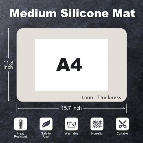 Silicone Mat for Kitchen Counter, BPA-Free Silicone Placemat, Heat-Resistant NonSlip Table Mat for Air Fryer, Countertop Protector Mat, Silicone M...