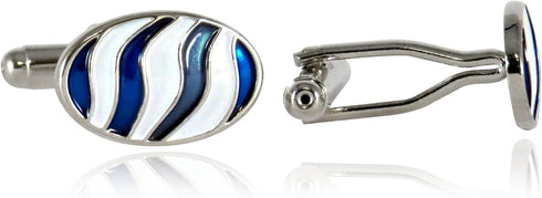 Blue & White Animal Cufflinks with Presentation Box...