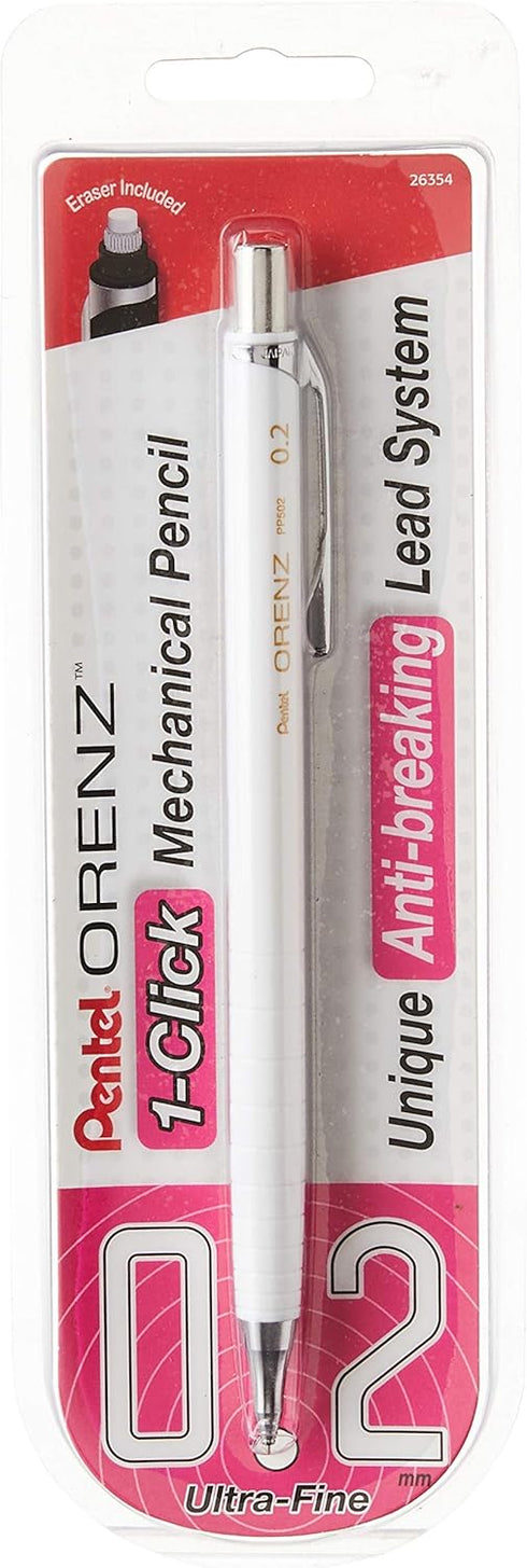 Pentel® Orenz Mechanical Pencil, B Lead, 0.2 mm, White Barrel...