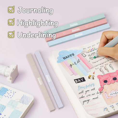 GOTIDEAL Aesthetic Cute Pastel Highlighters set, Dual tip 12 Pack No Bleed Bible Highlighters for office, School study accessory supplies...