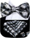 Hi-Tie Silk Pre-Tied Bowtie for Men Woven Bow Ties and Pocket Square Cufflinks Set for Wedding Party Formal...