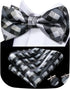 Hi-Tie Silk Pre-Tied Bowtie for Men Woven Bow Ties and Pocket Square Cufflinks Set for Wedding Party Formal...