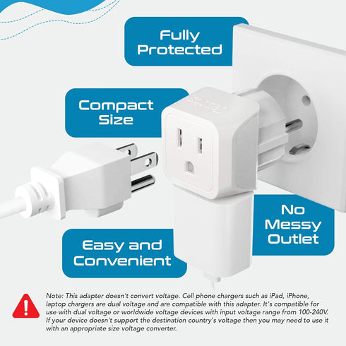 Ceptics European Plug Adapter 4 Pack Set, USA to Europe, Italy, Germany, England, Spain, Italy, Iceland, France (Type C, E/F, G, L) - for Your Cel...