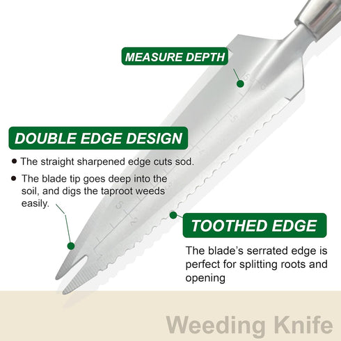 SUMIO Weeding Knife, Planting trowel, Digging Trowel, Hand Garden Transplanter, Trowel Knife, Dandelion Trowel, Root Digger, Propagating Trowel, W...