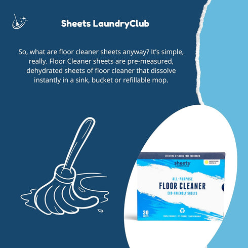 Sheets Laundry Club Liquidless Dissolvable Floor Cleaning Sheets (Lemon) Our Floor Sheets Use Plant-Based Cleaning Agents With biodegradable ingre...