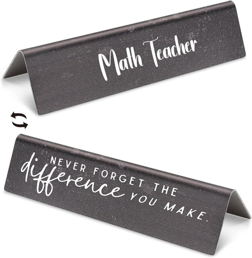 Funny Desk Novelty Nameplate for Math Teacher, Never Forget The Difference You Make Nameplate Sign for Retirement Leaving Thanks You Gift, Office ...