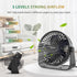 FARADAY USB Desk Fans 5 Inches Portable Table Fans 360° Head Rotation Small Personal Desktop Fan for Home Office, 3 Speeds, Black...
