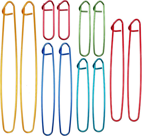 12 Pcs Knitting Stitch Holders Aluminum, Colorful Yarn Stitch Holder for Practical Knitting Crochet Tools for Sweaters Socks Yarn Sewing DIY Blank...