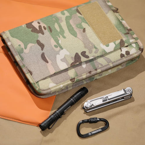 Military Padfolio Ring Binder with 80 Sheets 160 Pages of Leaf Paper, Military Notebook with Zippered Padfolio Organizer, Refillable Tactical Note...