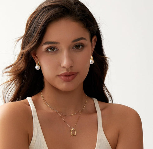 Pearl Earrings for Women, 14K Gold Plated/925 Sterling Silver Quality Handpicked AAA+ Freshwater Cultured Round Pearls Small Gold Hoops Dangle Pea...