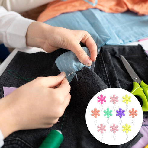 10 PCS Threaders for Sewing Embroidery Needle Threader Tool Multicolor Plastic Flower Head Wire Loop Needle Threaders Hand Machine Sewing Tool for...