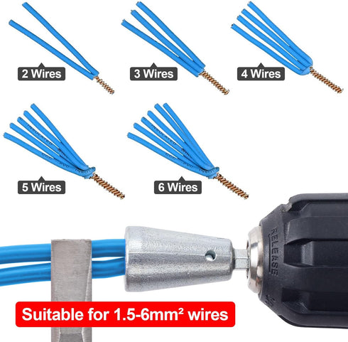 1.5-6 Square Electric Wire Twisting Tools 6mm Hexagonal Handle Electrician Quickly Cable Twisters for Hand Drill Power Drill Electric Wrench...