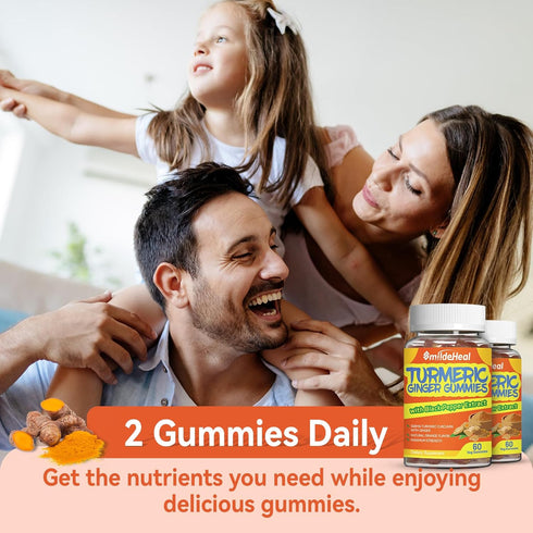 Turmeric Curcumin Gummies 500mg, with Turmeric Root Extract, Ginger Root, Black Pepper Extract, Antioxidant Support, Orange Flavor Gummies, 60 Cou...