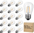 Minetom 16 Pack LED S14 Replacement Bulbs, 2W Shatterproof Edison Bulbs Equal to 11W Incandescent, Plastic Waterproof Bulbs for Outdoor String Lig...