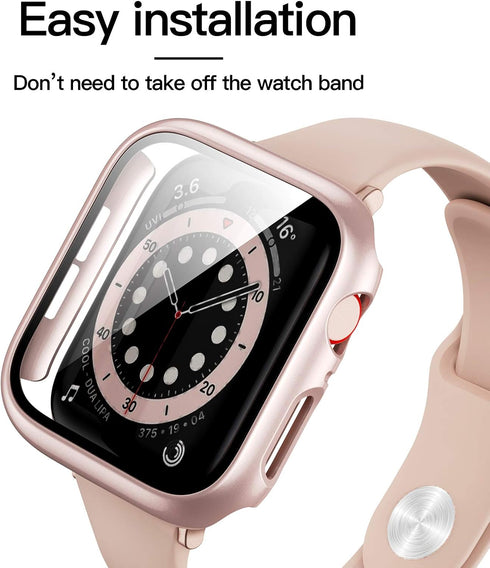6 Pack Case for Apple Watch SE (2023 New) SE (2nd Gen)/6/SE/5/4 44mm with Tempered Glass Screen Protector, Hard PC Ultra-Thin Scratch Resistant Pr...