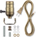Qc Lamp Making Kit, Lamp Parts for Repair Replacement or Rewire Table and Floor Lamps, 3 Way Socket 12 Foot Matching Cord and Essential Hardware, ...