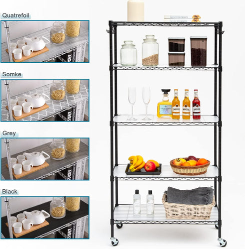 BRIAN & DANY Wire Shelf Liner 14" X 30", Heavy Duty Shelf Liners for Wire Shelving, Waterproof Protector Mats, Set of 5, Transparent...