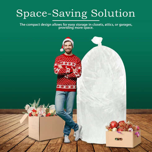 Jumbo Christmas Tree Removal Storage and Disposal Bag – Extra Large Plastic Bags Container to Cover Xmas Trees Up to 9feet 5inch, Heavy Duty, Disp...