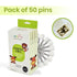 50 PCS Diaper Pins - Stainless Steel Pins with Plastic Safety Lock, Large Nappy Pins with White Plastic Heads, 5.5cm x 1.1cm - Safety Pins for Bab...