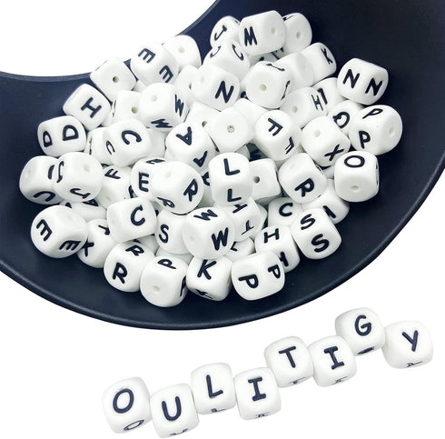 Silicone Alphabet Cube Beads 78pc DIY Jewelry Bulk Silicone Beads Craft Supply Loose Beading Supply...