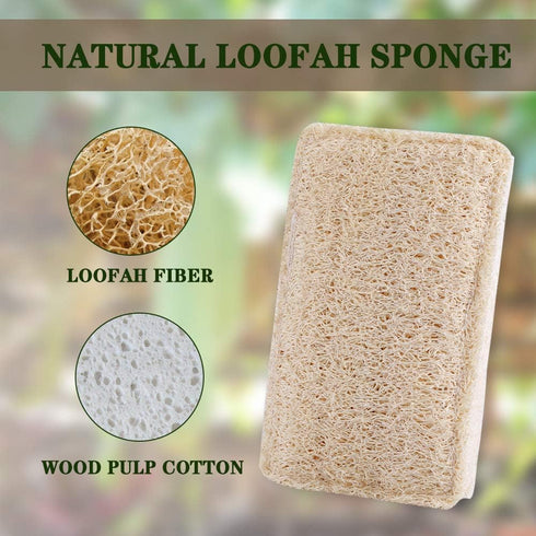 Upgrade Natural Loofah Kitchen Sponges 6 Pack, eco Friendly sponges for Dishes ,Reusable Kitchen sponges and scrubbers,luffa sponges Dish sponges ...