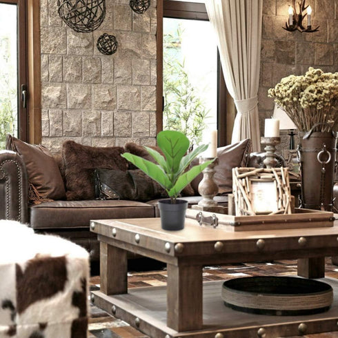 Artificial Fiddle Leaf Fig, Realistic Fake Plants with Pots for Home and Office Decoration...