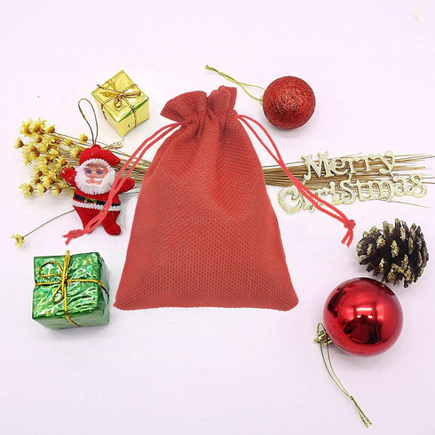 20pcs Burlap Bags with Drawstring, 2.7x3.5 Inch Red Jute Gift Bag Bulk for Christmas Wedding Party Favors, Jewelry and Candy Pouches...