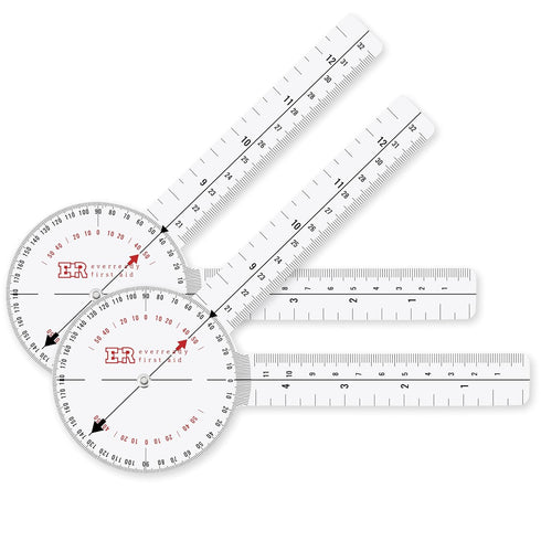 Ever Ready First Aid Plastic 8” Goniometer 360 Degree ISOM – 2 Pack...