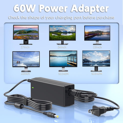 12V AC Adapter Compatible with Dell 22'' 23'' 24'' Screen S2240M S2240MC S2240L S2240T S2340M S2340L S2440L S2316H S2316M S2318HN; ADP-40DD B PA-1...