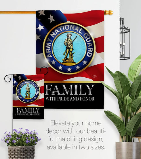 Breeze Decor Army National Guard Family Garden Flag Armed Forces ANG United State American Military Veteran Retire Official House Banner Small Yar...