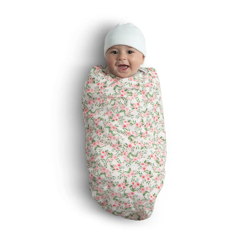 Delta Children 100% Cotton Flannel Baby Receiving Blankets for Girls and Boys – 30x30 Inches (Pack of 2), Pink Floral...