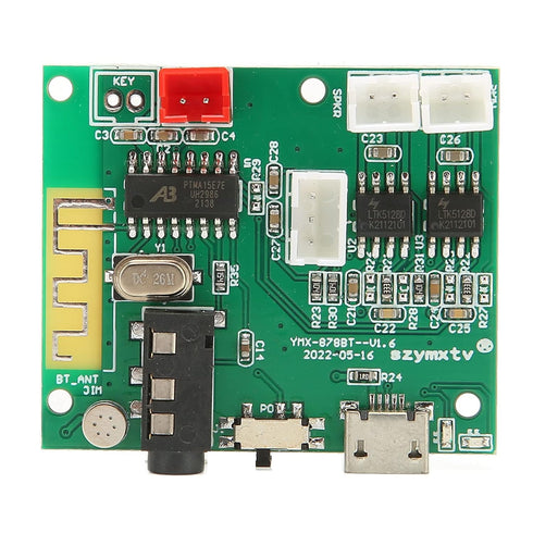 Power Amplifier Board, Stable PCB Bluetooth 5.0 3.5AUX Input 3POUT Output Digital Sound Amplifier Board Module with Power Cable and Sound Cable...