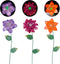 Floral Garden Stake Decor,Glow in Dark Outdoor Plant Pick Water Proof Metal Flower Stick for Lawn Yard Patio,Pathway Ornament,Set of 3...