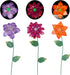 Floral Garden Stake Decor,Glow in Dark Outdoor Plant Pick Water Proof Metal Flower Stick for Lawn Yard Patio,Pathway Ornament,Set of 3...
