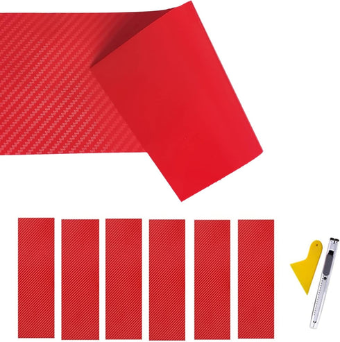 Compatible with Bowtie Logo Wrap Stickers Cut-Your-Own Emblem Overlay DIY Decals for Chevy 6PCS Red...