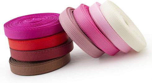 Summer-Ray 120 Yards (24 x 5 Yards) Grosgrain Ribbon 1/4" (6mm) Mixed Colors Value Pack...