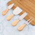 4 PCS Cheese Knife Set for Charcuterie Board, Wood Handle Stainless Steel Cheese Slicer & Cutter Utensils with Mini Knife, Butter Knife, Fork...
