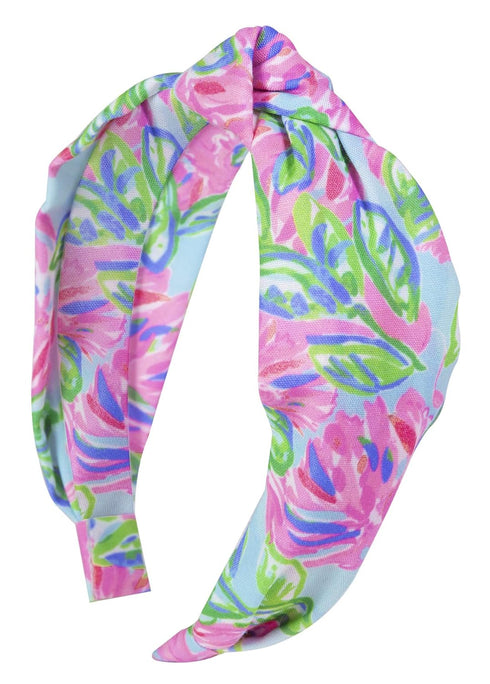 Lilly Pulitzer Women's Cute Pink/Blue/Green Knotted Headband, Totally Blossom...