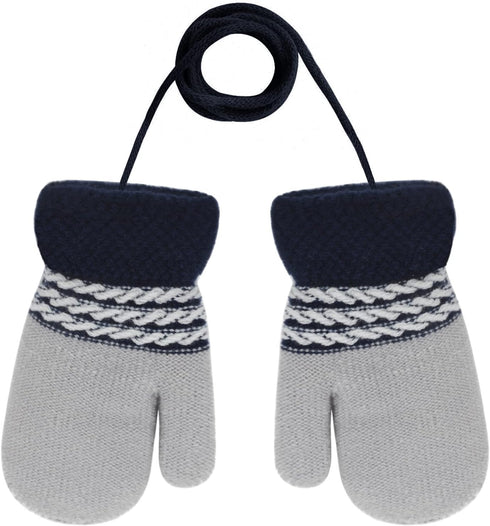 Toddler Kids Short Knitted Gloves Winter Thick Fleece Lining Mittens for 1-3 Yrs...