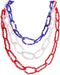 FAERLIIRY American Flag Jewelry Set 4th of July Necklace Earrings for Women USA Patriotic Earrings Statement Earrings Resin Beaded Necklace Indepe...