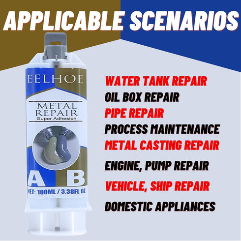Metal Repair Magic ab Glue 100 Gram, Epoxy Glue Metal, Cold Weld Metal Repair, Crazy Glue Metal Adhesive Paste Heavy Duty, Metal bonding epoxy Put...