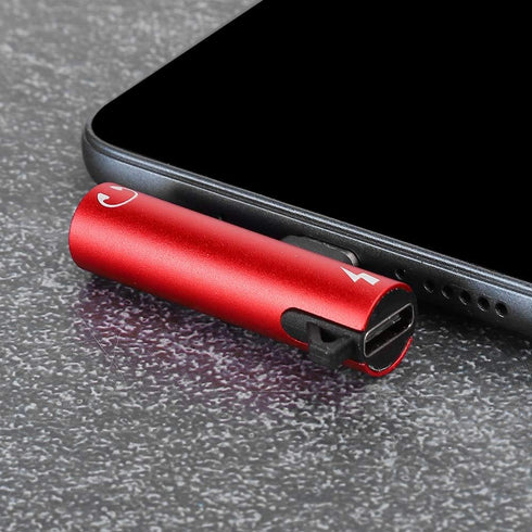 2Pcs USB TypeC to 3.5mm Female Headphone and Charger Adapter, 2 in 1 USB C to Audio Jack Fast Charging Cable for TypeC Mobile Phone (Red)......