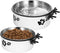 2 Pack Dog Crate Kennel Water Bowl No Spill, Hanging Stainless Steel Dog Bowls Attach to Kennel Cage Crate, Food Water Bowl Dish for Medium Small ...