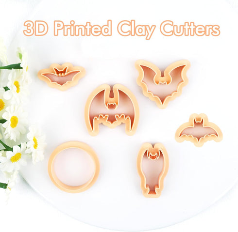 Puocaon Bat Polymer Clay Cutters - 5 Shape Bats Clay Cutters for Polymer Clay Jewelry Making, Hanging Bat Clay Jewelry Cutter for Earrings Making,...